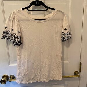 LOFT Eyelet Embroidered Tee size S